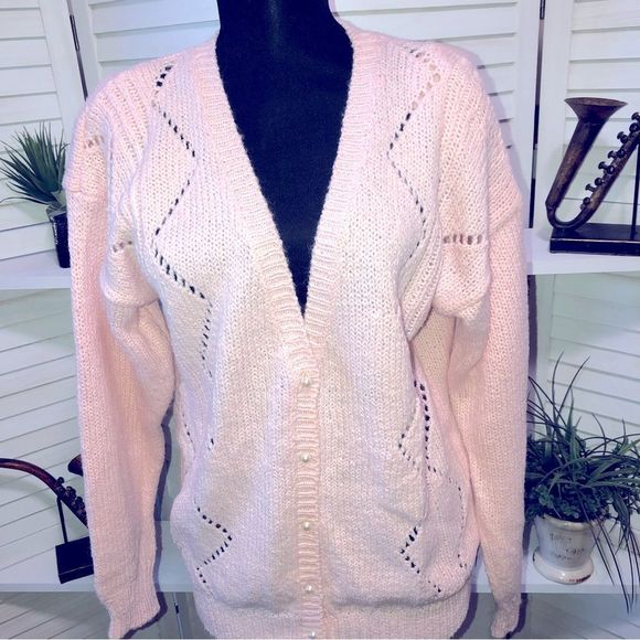 Diane Von Furstenberg Sweaters - Vintage Diane Von Furstenberg pink sweater cardigan sz M